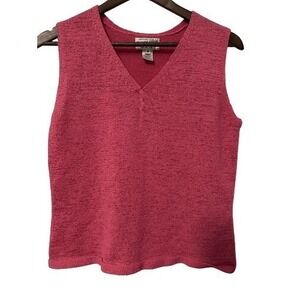 Pendleton Womens M Pink Knit Tank Top Sleeveless Gauze Lightweight VTG